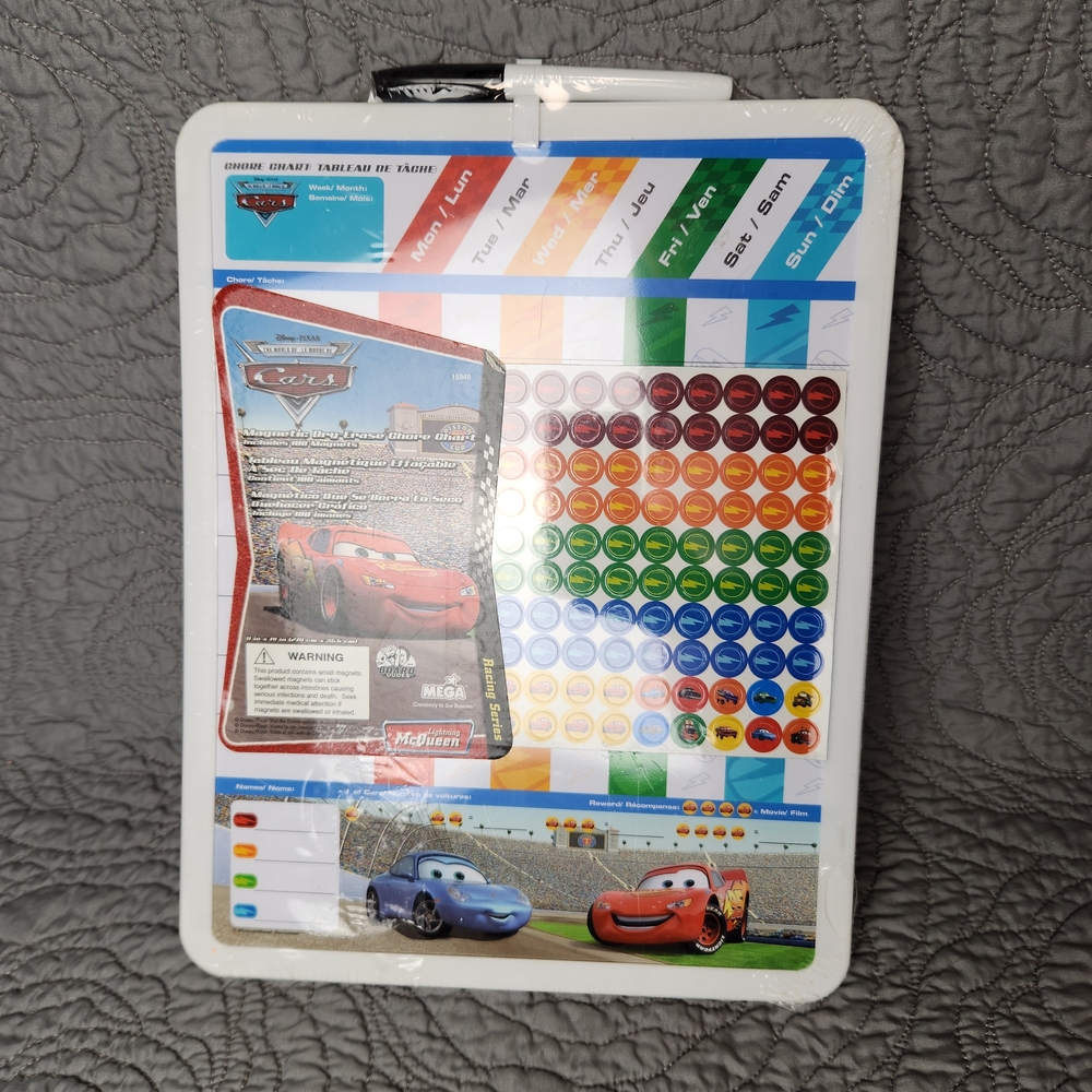 Disney Cars Magnetic Dry Erase Chore Chart With 100 Magnets